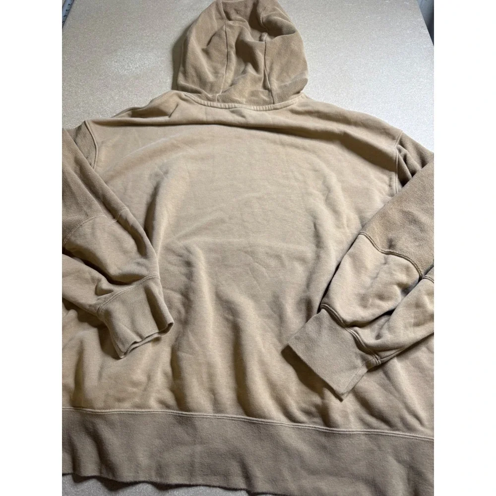 Nike Solo Swoosh Hoodie Mens XL Tan Khaki‎ Center Swoosh Pullover Sweatshirt